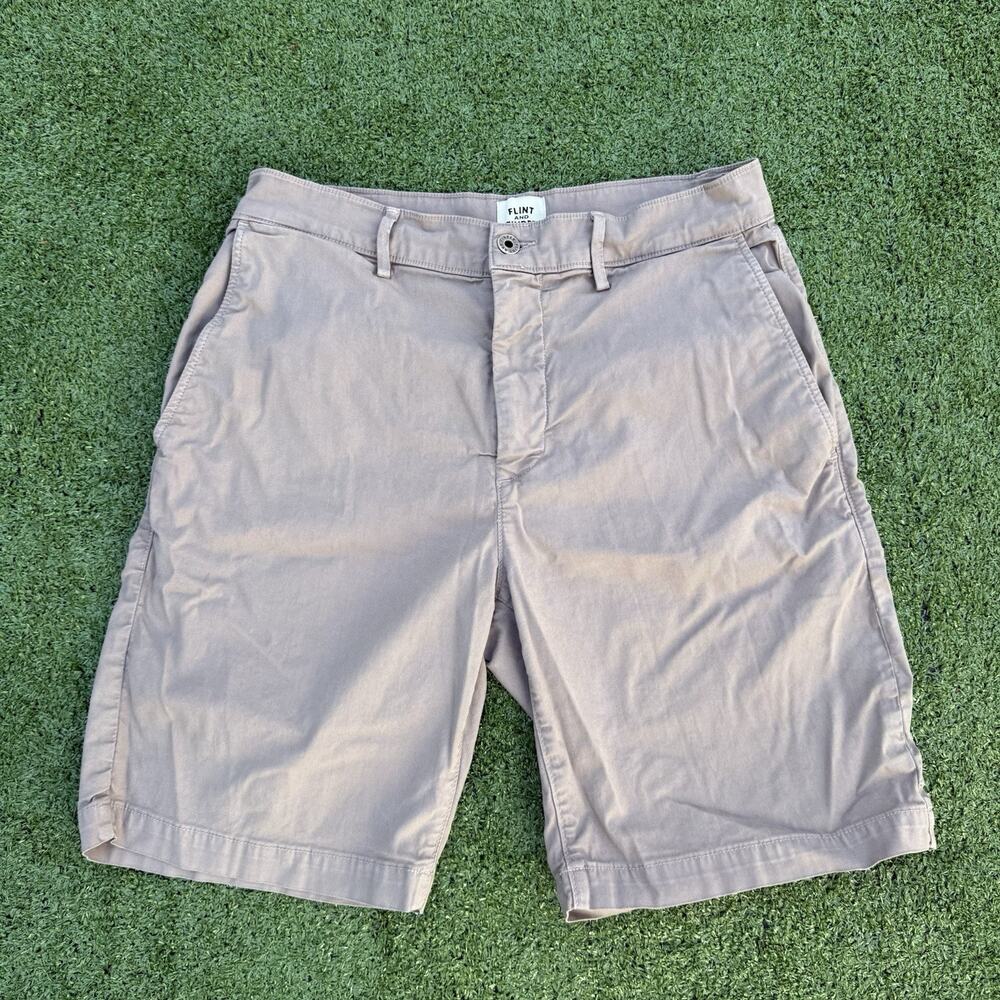 Flint and Tinder Men’s 31 Khaki Chino Shorts Made in USA Casual Flat Front